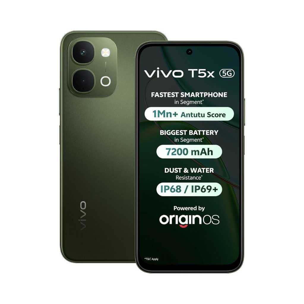 vivo T5x 5G (Cyber Green, 6GB RAM, 128GB Storage)