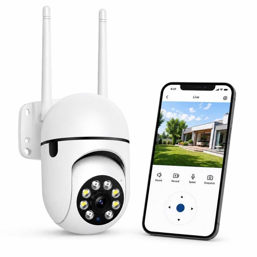Smart WiFi PTZ Security Camera with Dual Lens