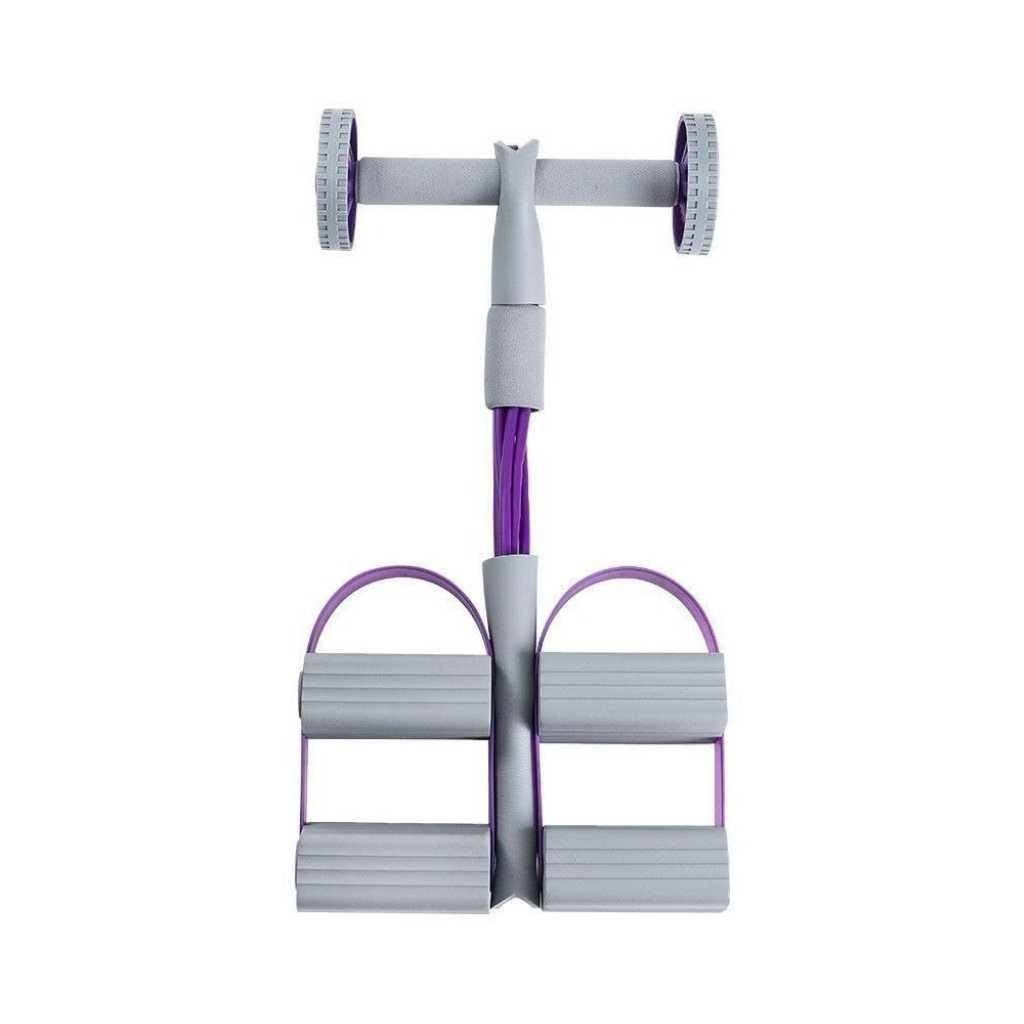 ZURATO Yoga Puller Pedal Band with Ab Roller & 4 Tube Resistance Puller (Purple)