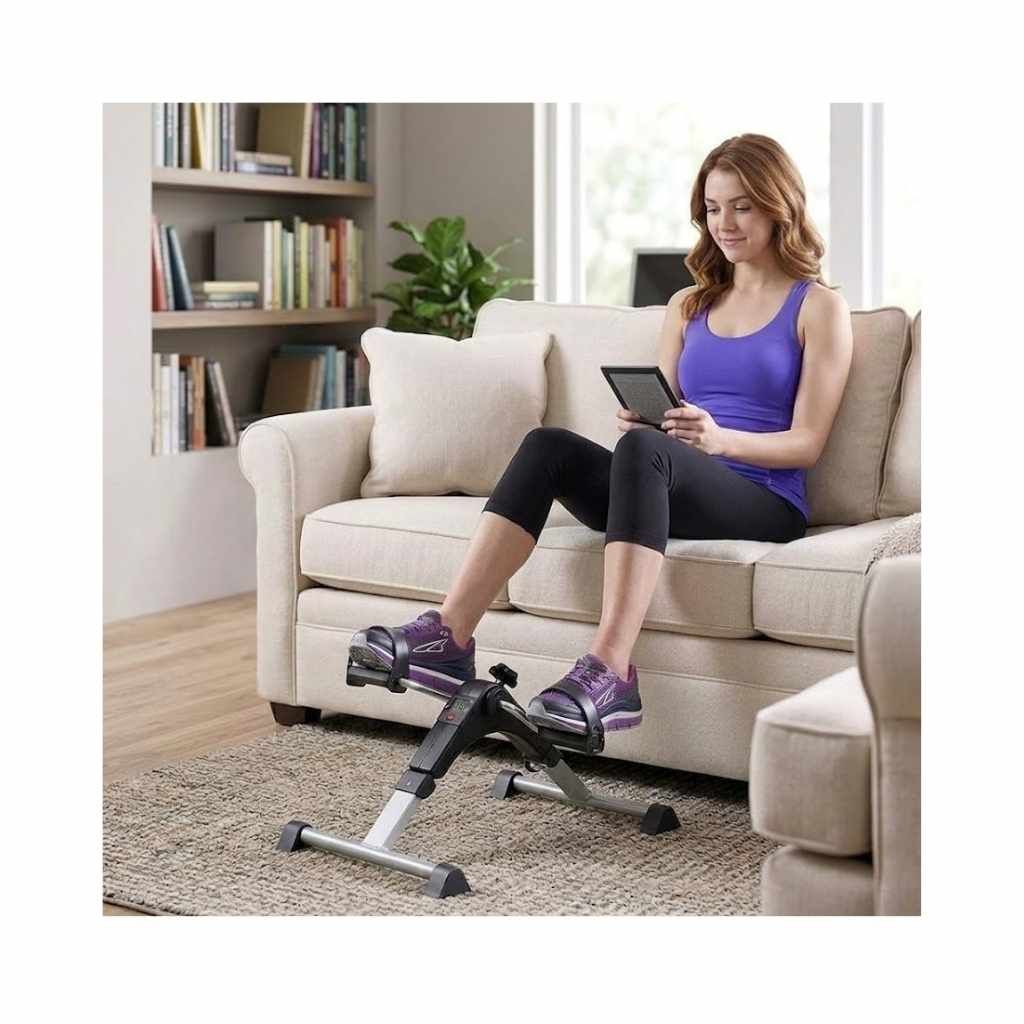 Mini Digital Fitness Cycle Pedal Exerciser with LCD Display & Adjustable Resistance