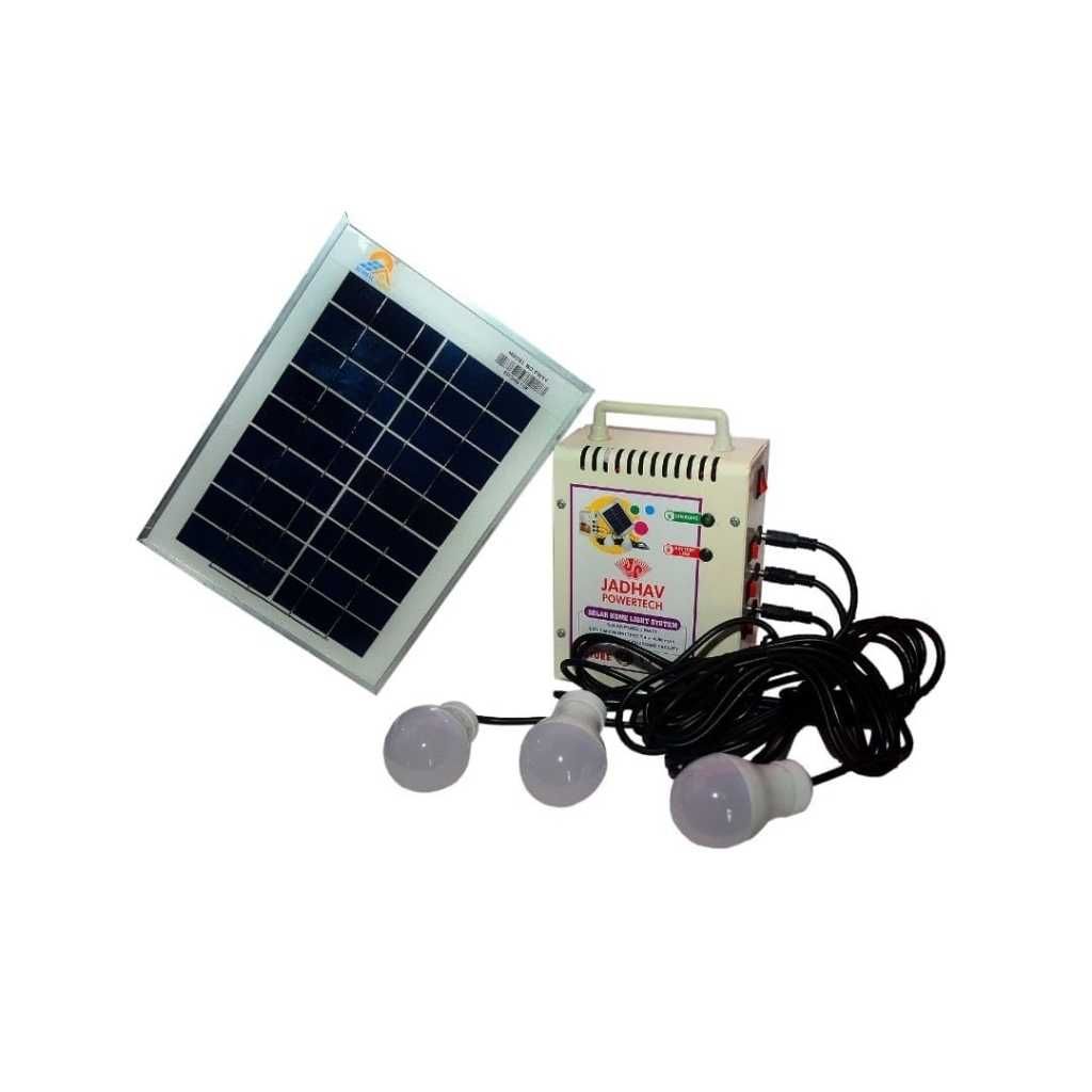 Jadhav Powertech Solar Home Light System with Solar Panel, Lithium Battery, LED Light & Mobile Charging Port