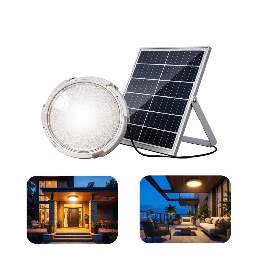 hardoll Solar Ceiling Light 40W with Remote Control, Waterproof LED, Warm & Cool White