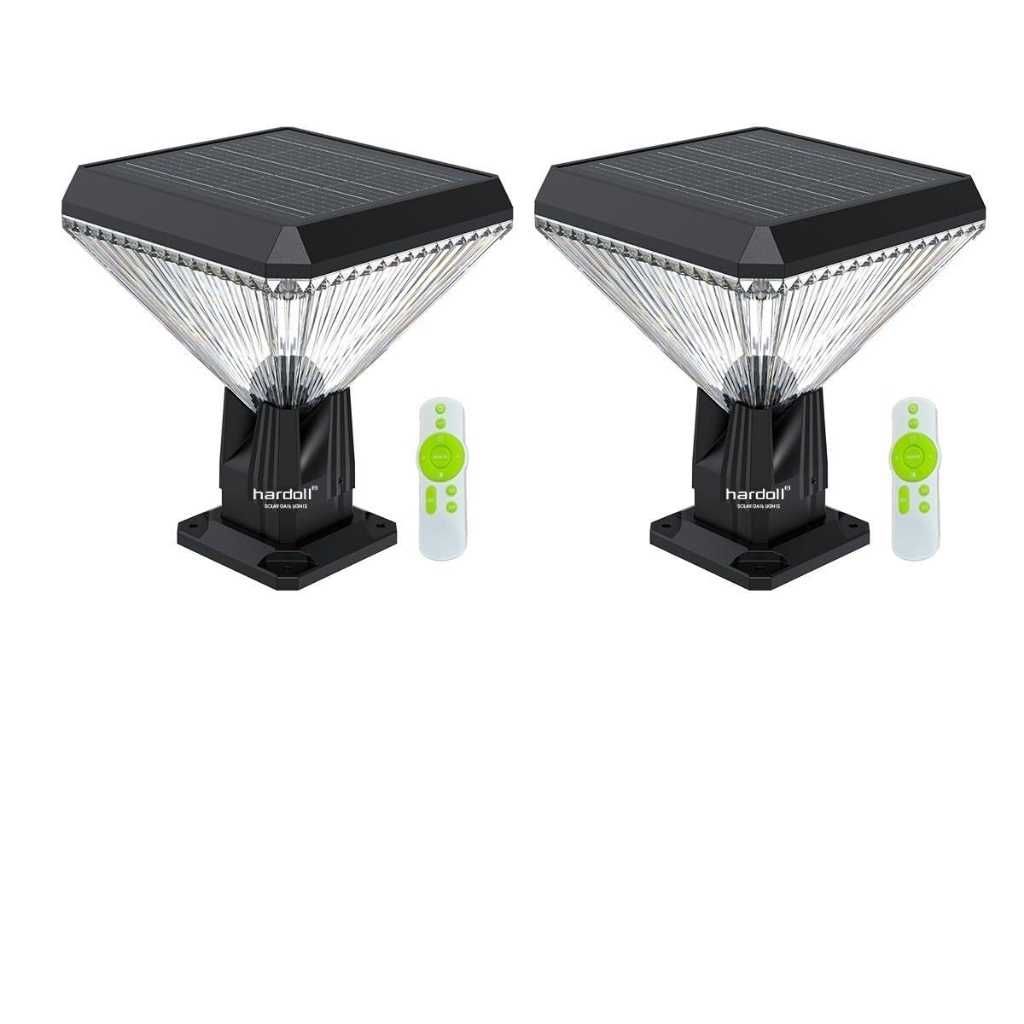 Hardoll Solar Gate & Garden Outdoor Lights – 64 LED Square Pillar Lamps