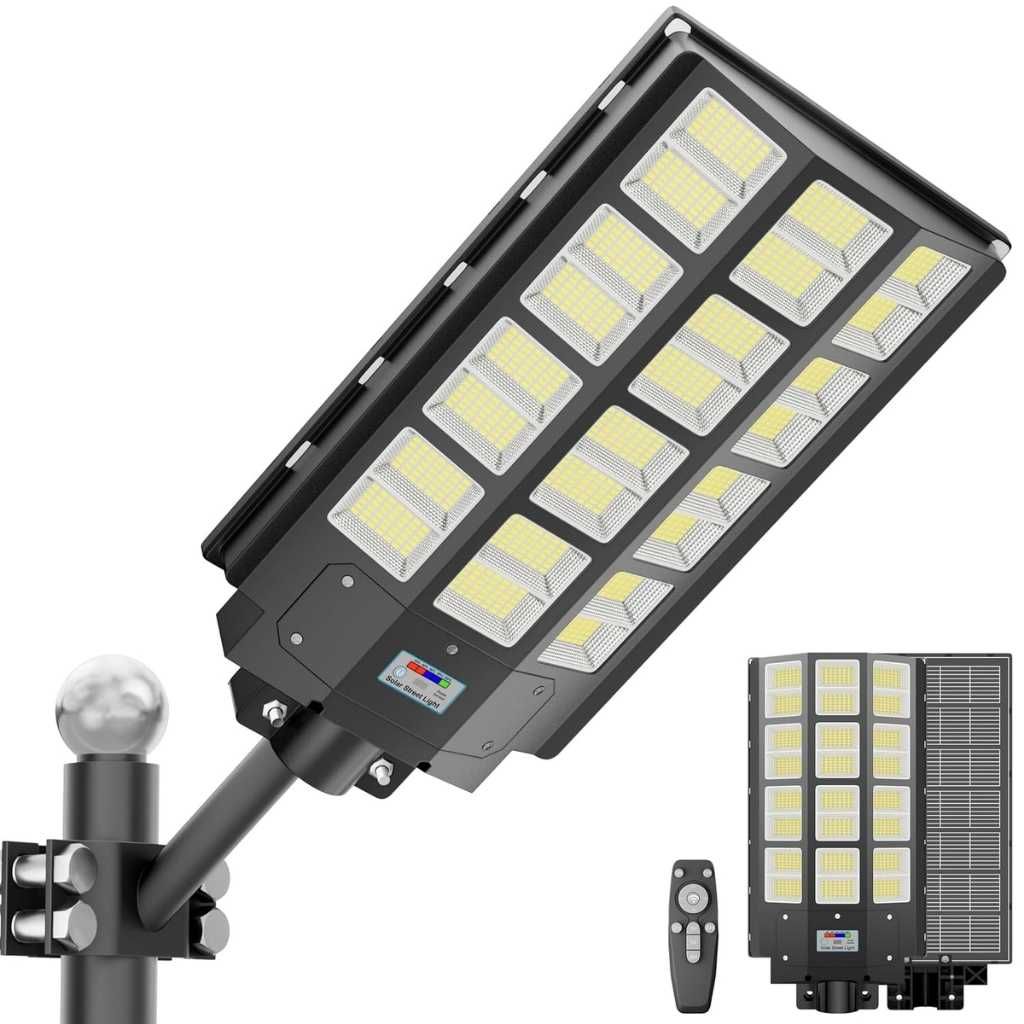 Solar Street Light, 3200W, 240000LM 8000K LED Outdoor Waterproof ABS Material