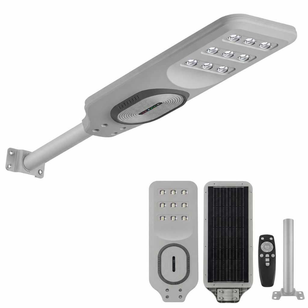 XERGY 300W Solar Outdoor Street Light with Remote, Motion Sensor & Metal Arm