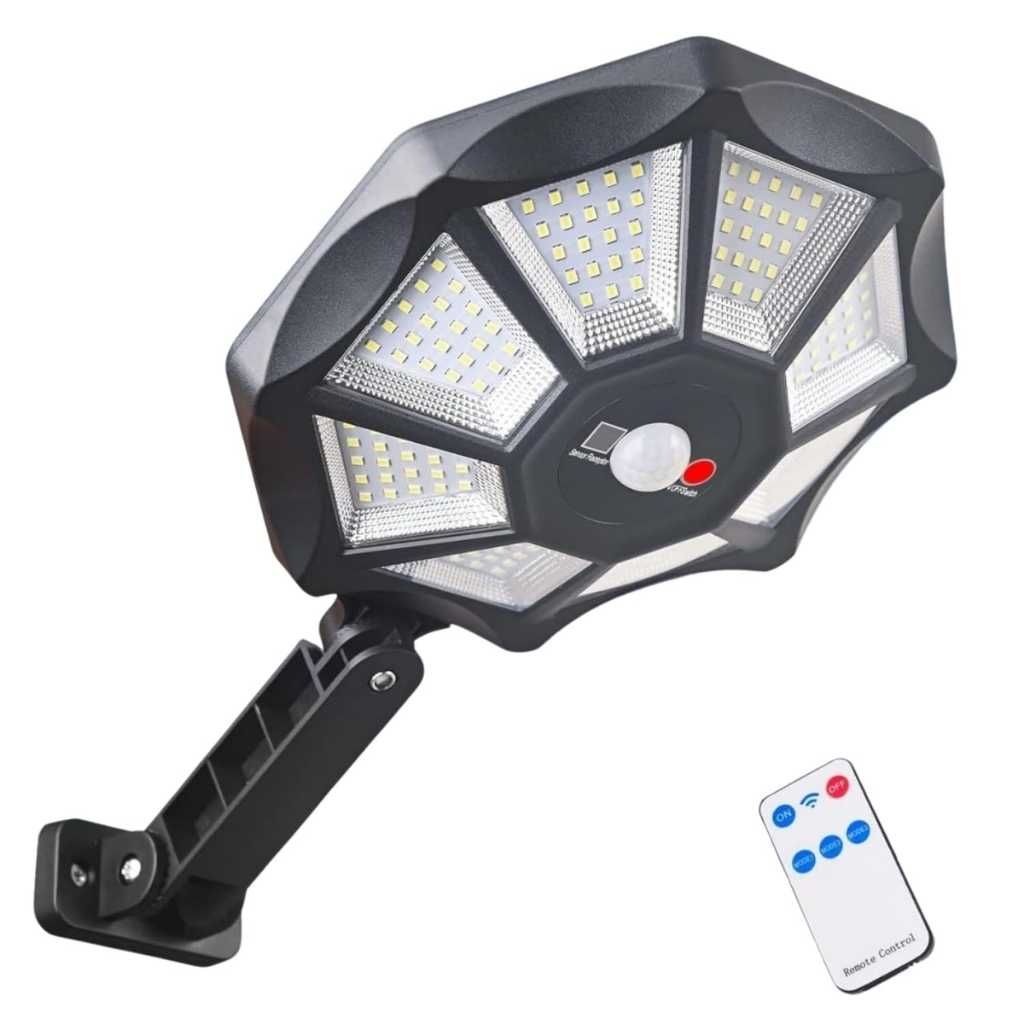 SHOPOGENIX Solar Powered Outdoor Street Light with Motion Sensor – Round Solar Light-FBA