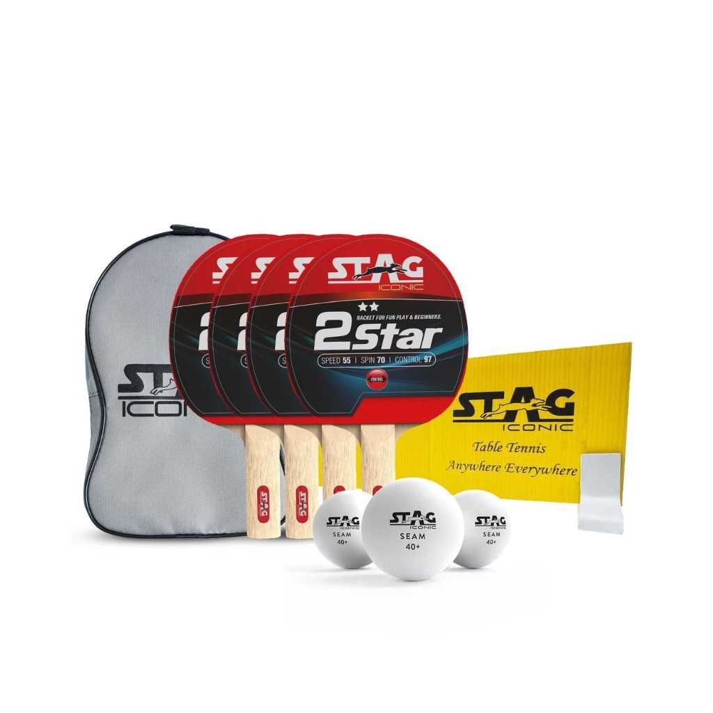 STAG Iconic 2 Star Anywhere-Everywhere Table Tennis Set (White Balls)