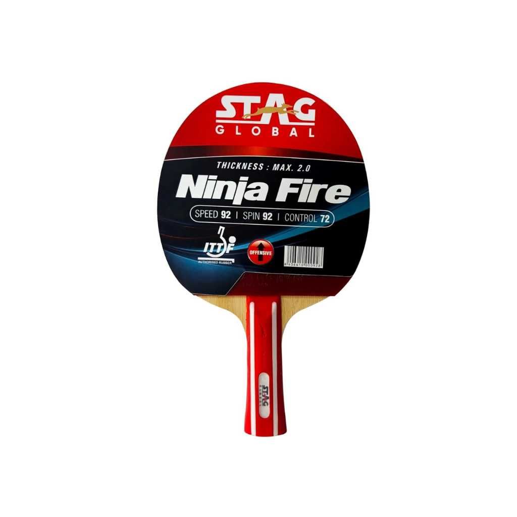 STAG Advanced ITTF Approved Rubber Ninja Fire Table Tennis Racquet
