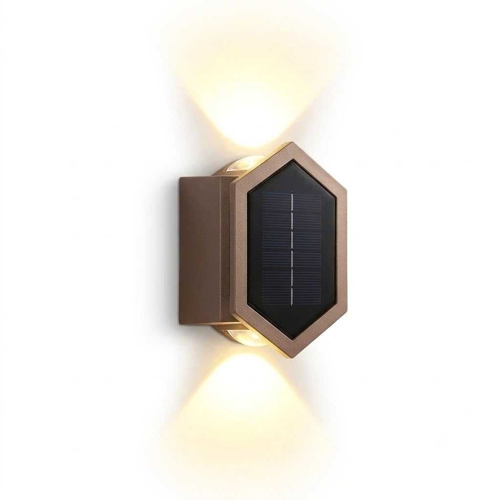 Solar Outdoor Up Down LED Wall Light – Waterproof ABS Garden & Porch Light (White/Warm, Pack of 1)