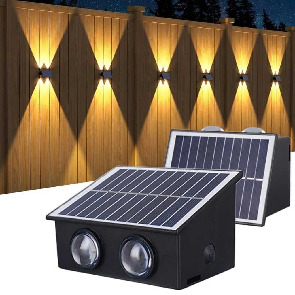 kh Solar Outdoor Up & Down Wall Light 4 LED Warm White IP65 Waterproof – Pack of 1