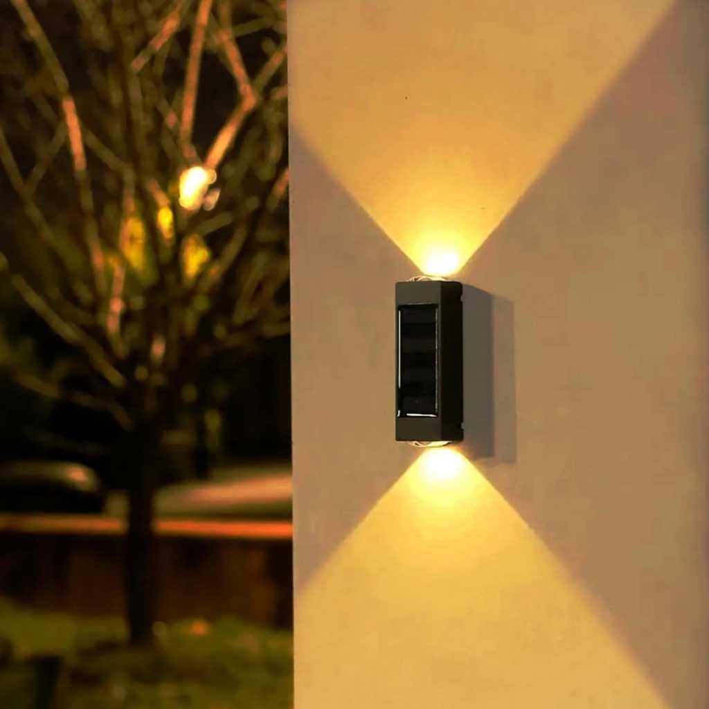 Solar Outdoor Up Down LED Wall Light – Waterproof Solar Powered Garden, Fence & Porch Wall Sconce (Pack of 1)