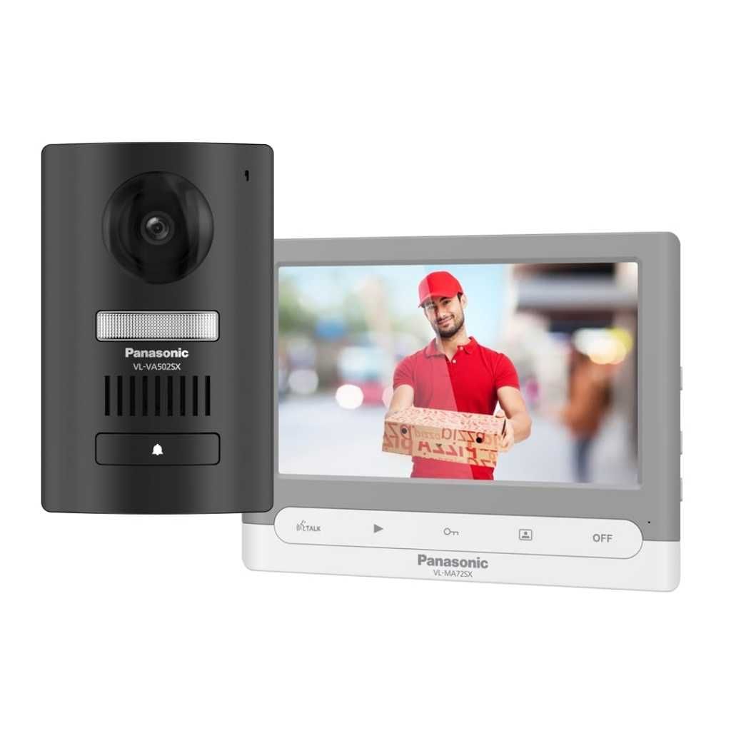 Panasonic Video Door Phone Kit with 7" TFT Display, 2MP Camera, Night Vision & IP65 Waterproof